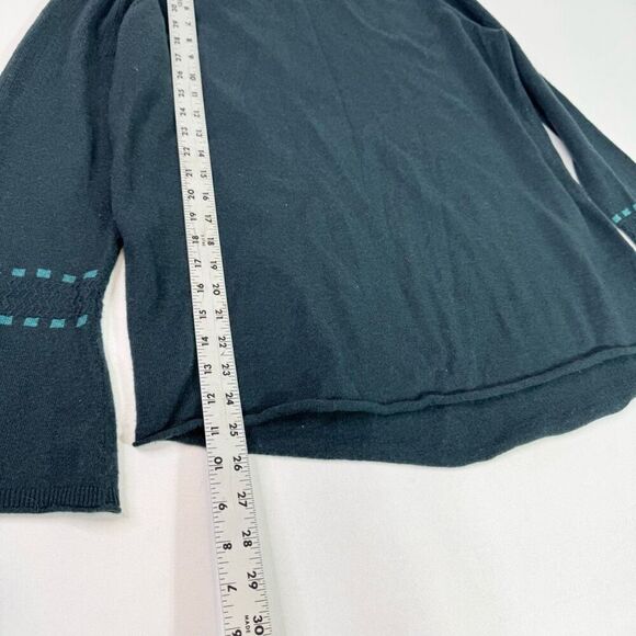Smartwool Sweater Womens Large Bell Sleeve Teal Green Merino Wool Everglade - Picture 6 of 9